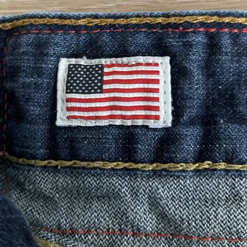 Vtg True Religion Jeans Men 32X28 Ricky Bootcut Denim Flap‎ Pockets Made in USA